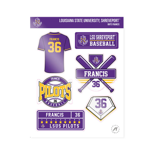 LSUS - NCAA Baseball : Rhys Francis - Sticker Sheet-0