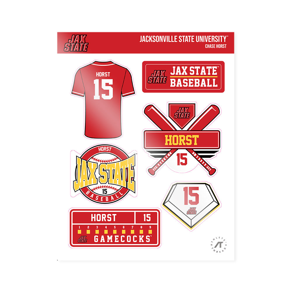 Jax State - NCAA Baseball : Chase Horst - Sticker Sheet-0
