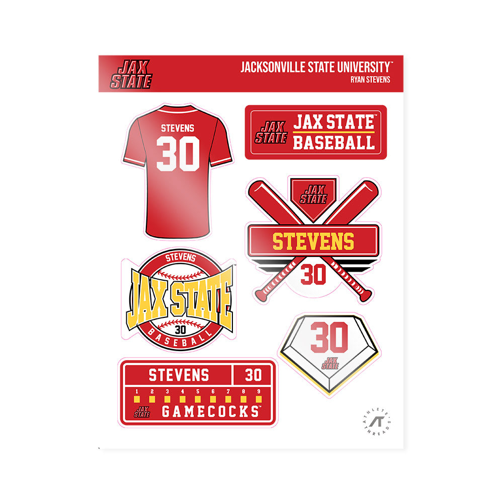 Jax State - NCAA Baseball : Ryan Stevens - Sticker Sheet-0