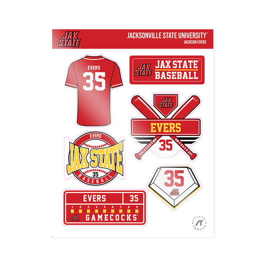 Jax State - NCAA Baseball : Jackson Evers - Sticker Sheet-0