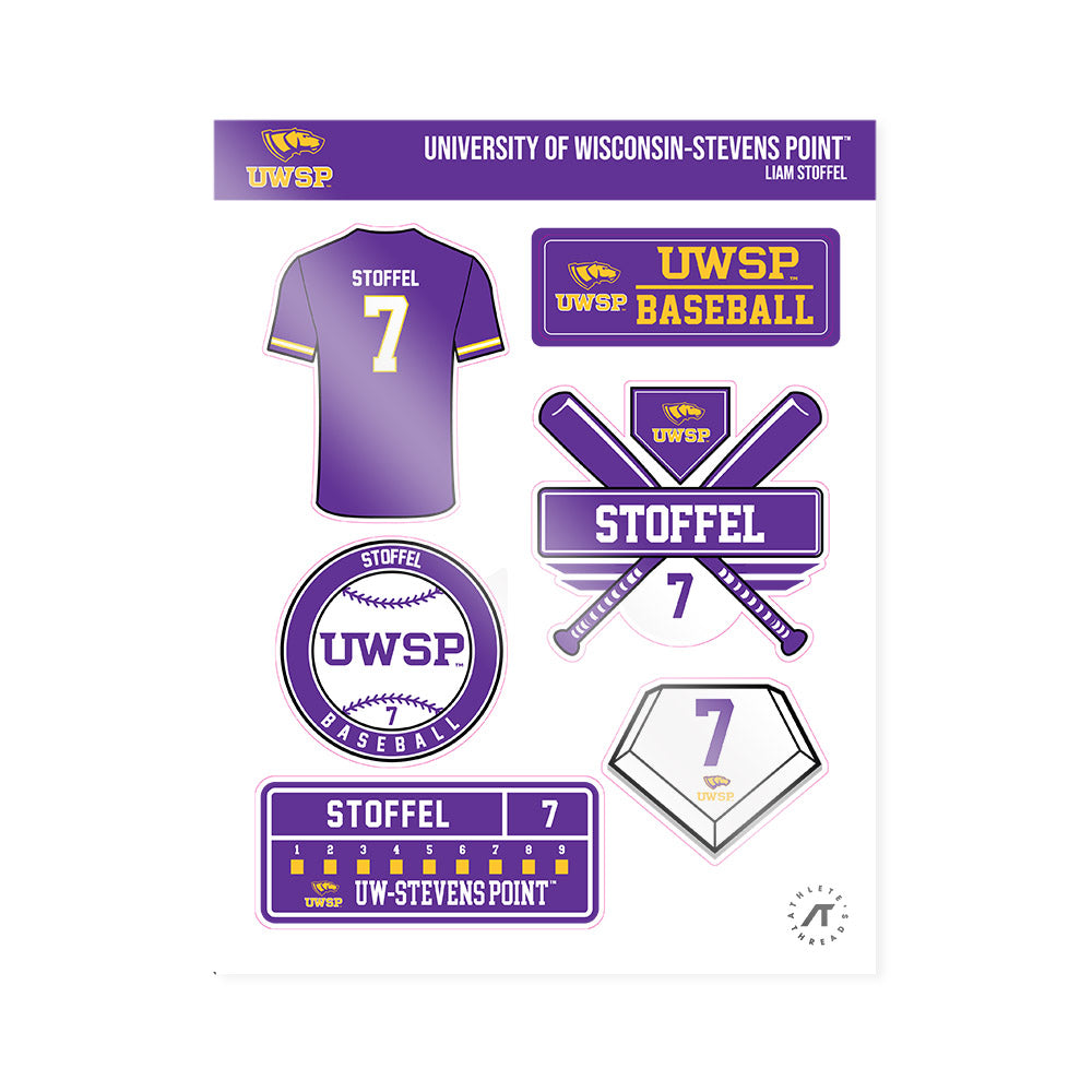 UWSP - NCAA Baseball : Liam Stoffel - Sticker Sheet-0