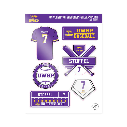 UWSP - NCAA Baseball : Liam Stoffel - Sticker Sheet-0