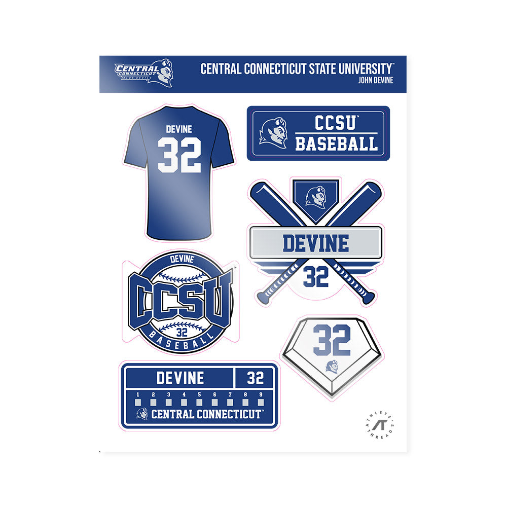 CCSU - NCAA Baseball : John Devine - Sticker Sheet-0