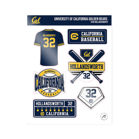 UC Berkeley - NCAA Baseball : Evin Hollandsworth - Sticker Sheet-0