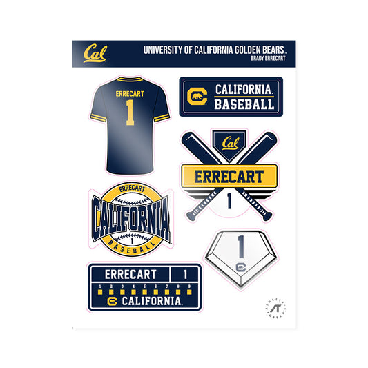 UC Berkeley - NCAA Baseball : Brady Errecart - Sticker Sheet-0