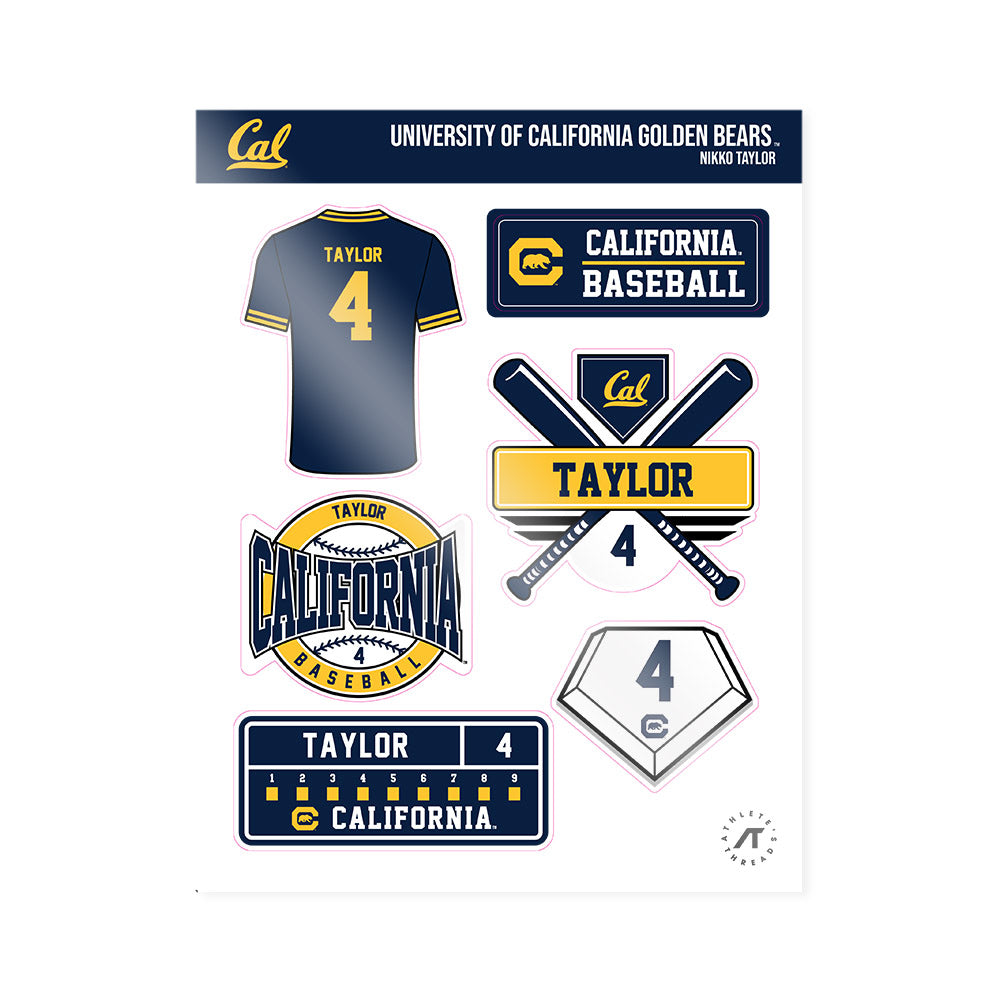 UC Berkeley - NCAA Baseball : Nikko Taylor - Sticker Sheet-0