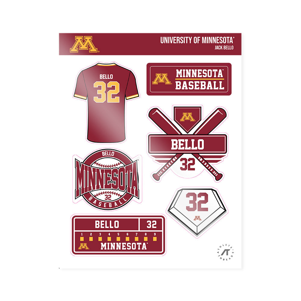 Minnesota - NCAA Baseball : Jack Bello - Sticker Sheet-0