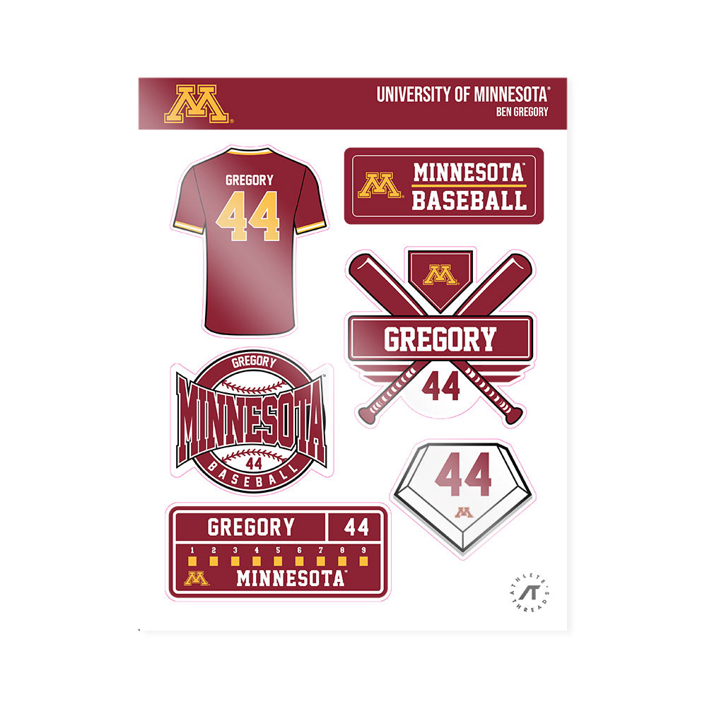 Minnesota - NCAA Baseball : Ben Gregory - Sticker Sheet-0