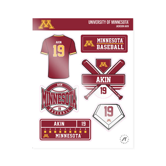 Minnesota - NCAA Baseball : Jackson Akin - Sticker Sheet-0