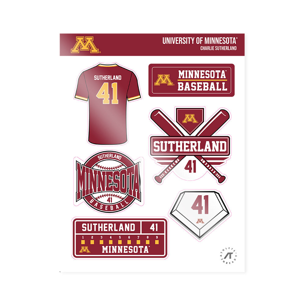Minnesota - NCAA Baseball : Charlie Sutherland - Sticker Sheet-0