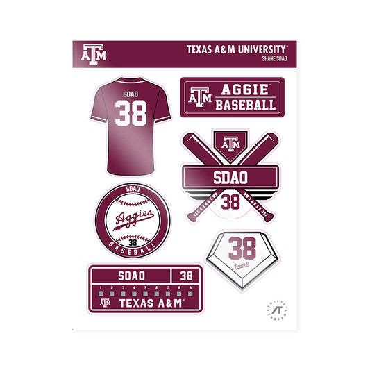 Texas A&M - NCAA Baseball : Shane Sdao - Sticker Sheet-0