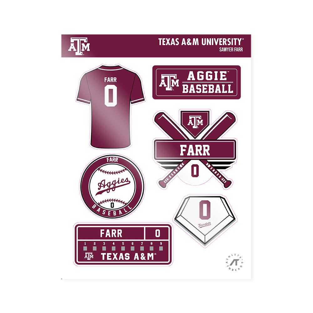 Texas A&M - NCAA Baseball : Sawyer Farr - Sticker Sheet-0