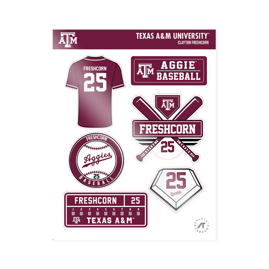Texas A&M - NCAA Baseball : Clayton Freshcorn - Sticker Sheet-0