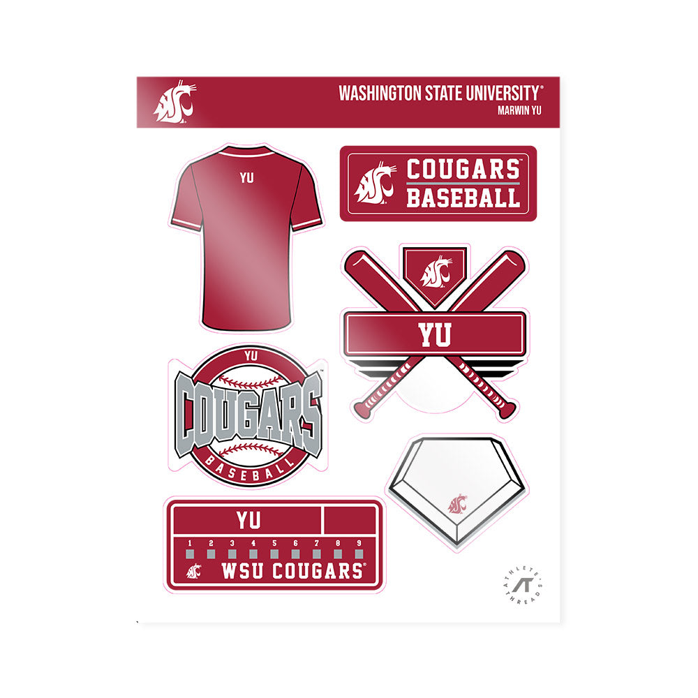 WSU - NCAA Baseball : Marwin Yu - Sticker Sheet-0