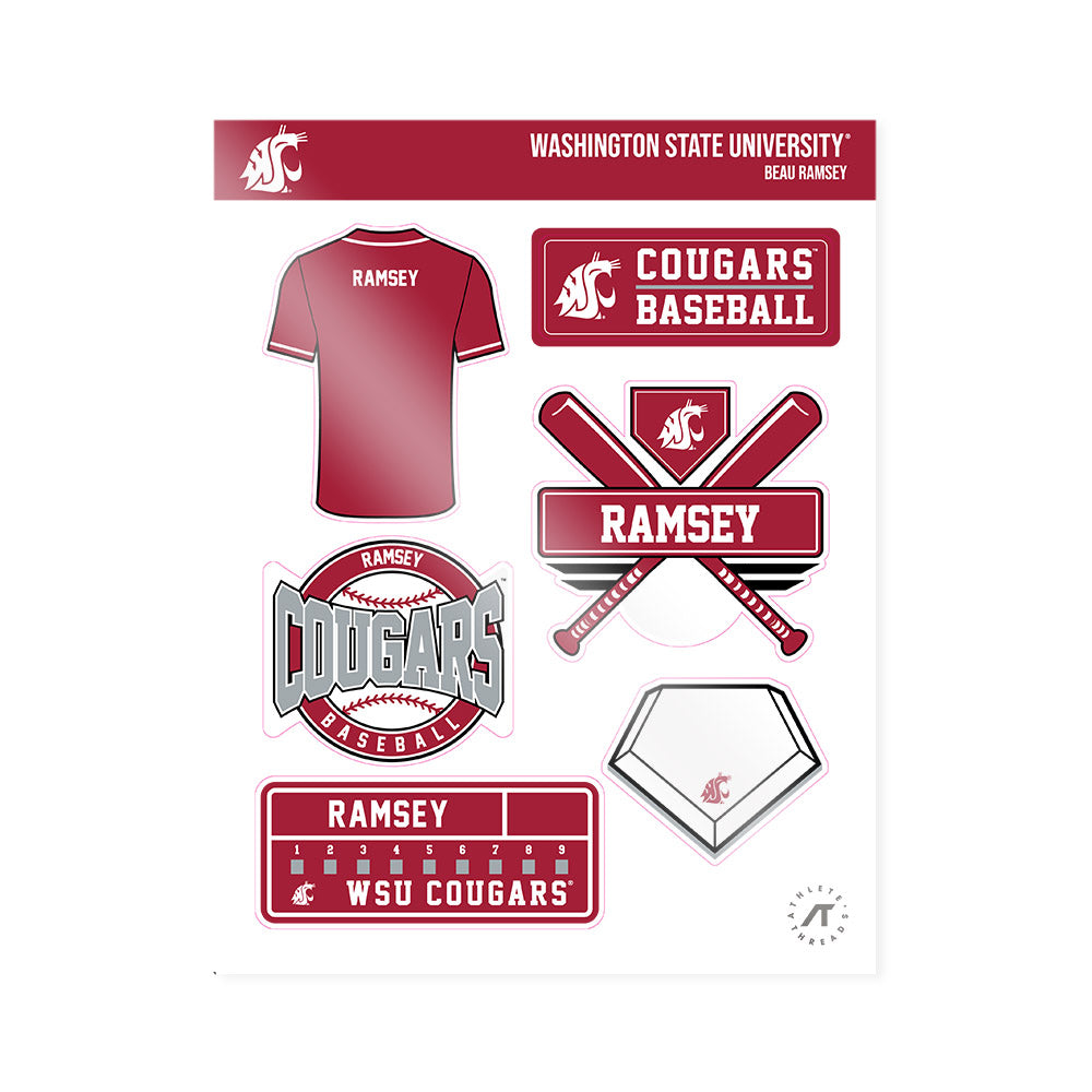 WSU - NCAA Baseball : Beau Ramsey - Sticker Sheet-0