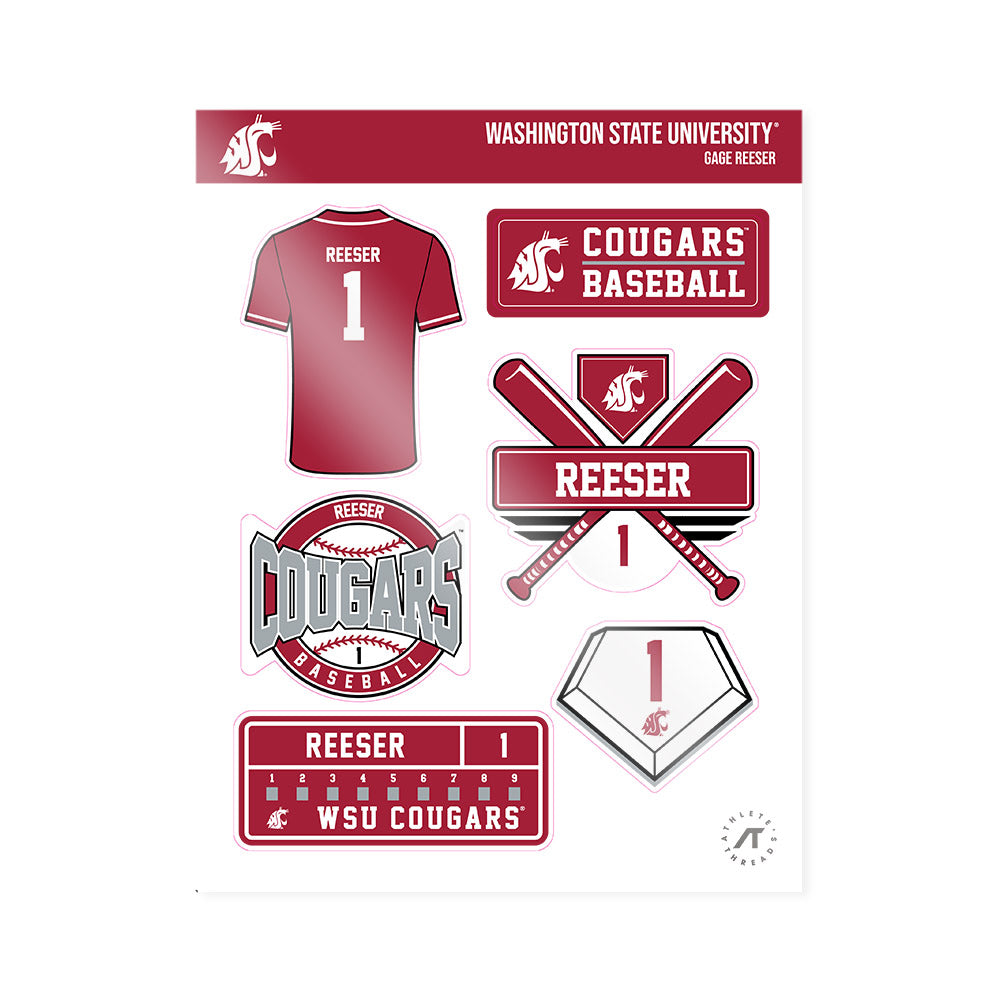 WSU - NCAA Baseball : Gage Reeser - Sticker Sheet-0