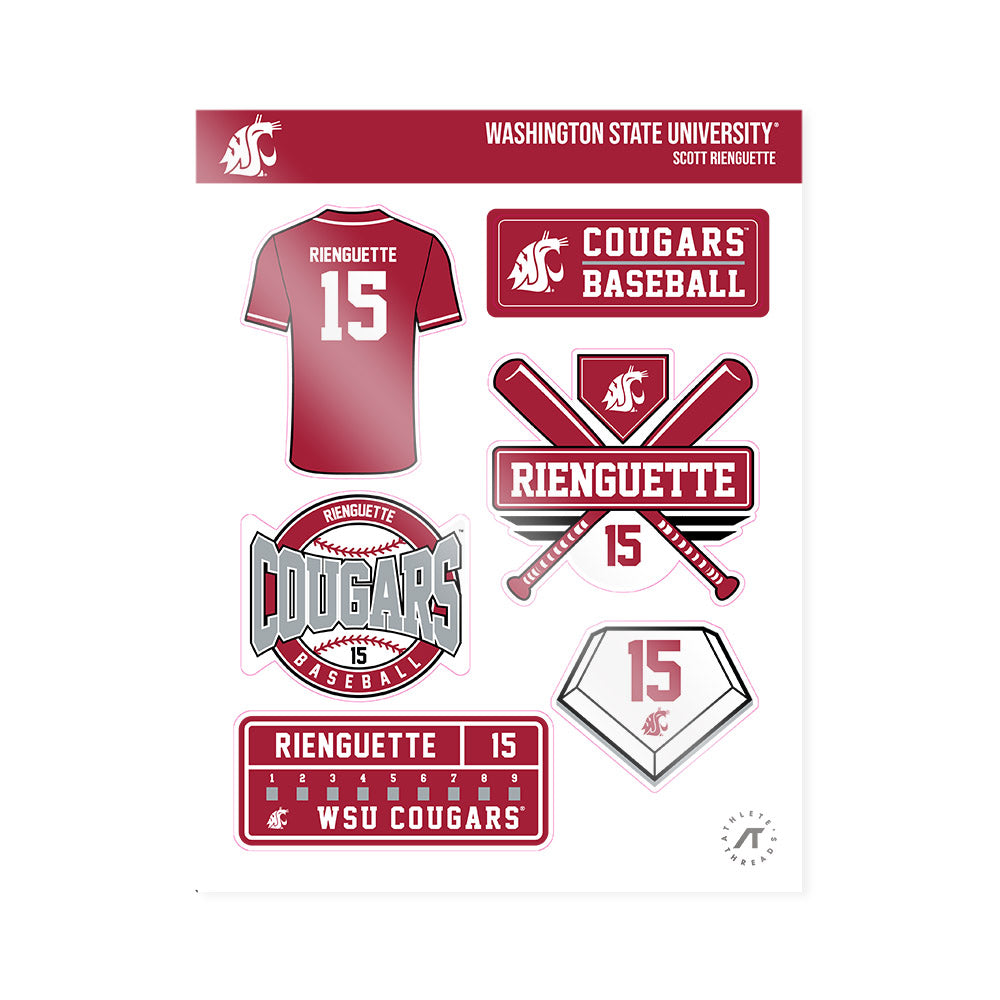 WSU - NCAA Baseball : Scott Rienguette - Sticker Sheet-0