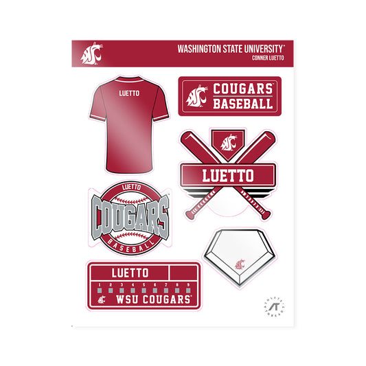 WSU - NCAA Baseball : Conner Luetto - Sticker Sheet-0