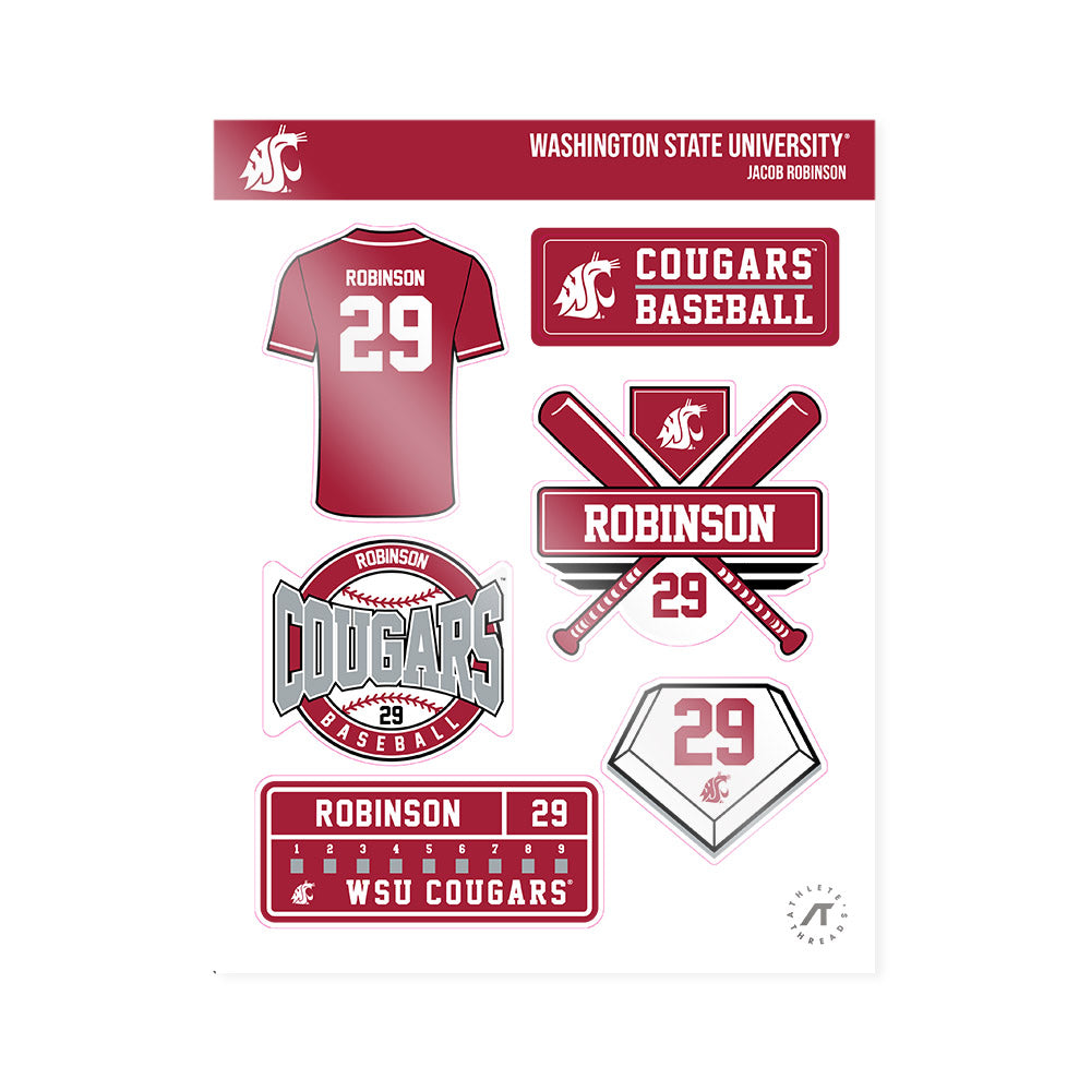 WSU - NCAA Baseball : Jacob Robinson - Sticker Sheet-0