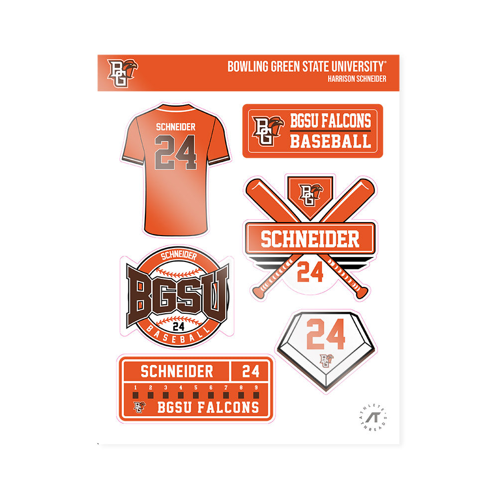 BGSU - NCAA Baseball : Harrison Schneider - Sticker Sheet-0