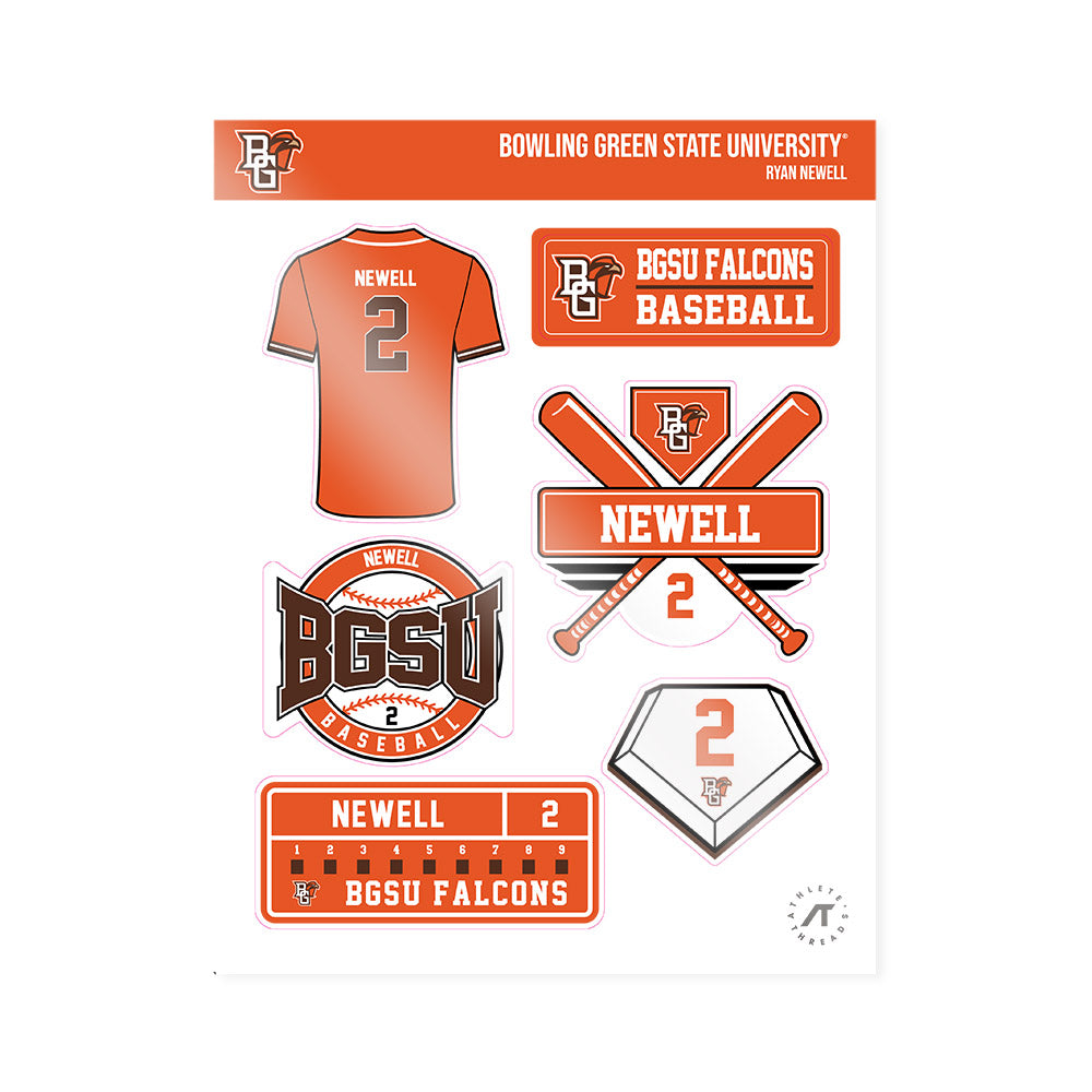 BGSU - NCAA Baseball : Ryan Newell - Sticker Sheet-0