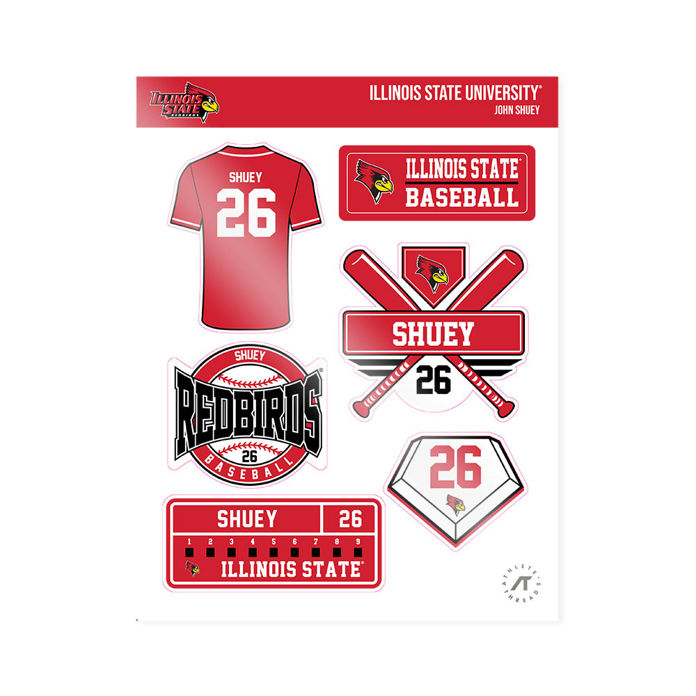 Illinois State - NCAA Baseball : John Shuey - Sticker Sheet-0
