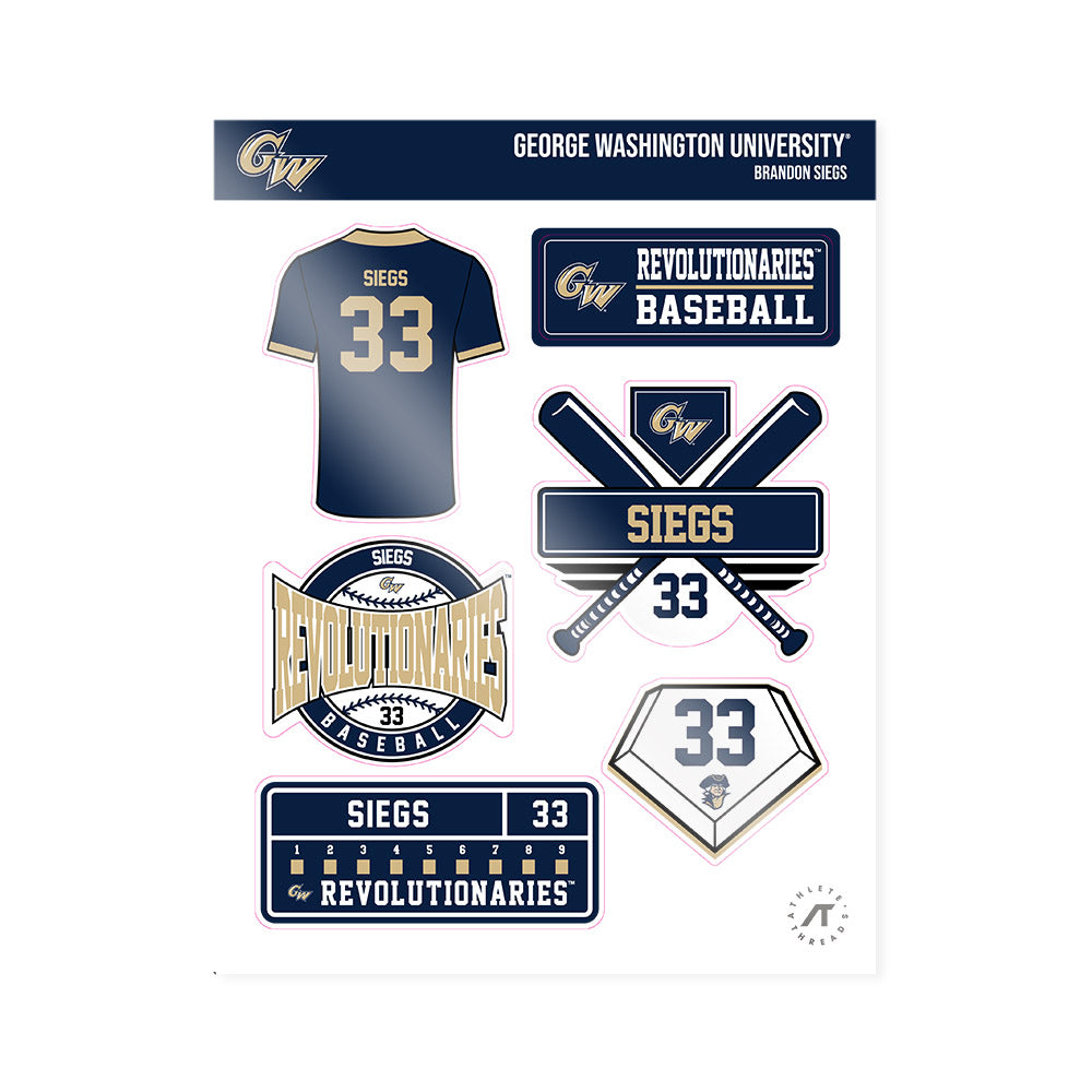 GWU - NCAA Baseball : Brandon Siegs - Sticker Sheet-0