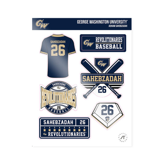 GWU - NCAA Baseball : Adham Sahebzadah - Sticker Sheet-0