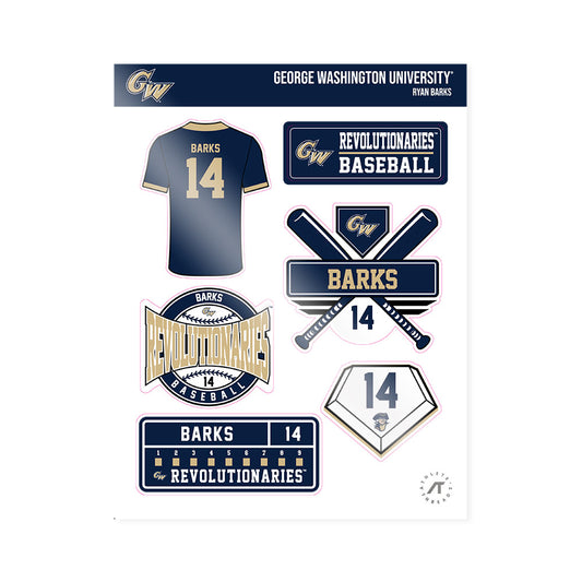GWU - NCAA Baseball : Ryan Barks - Sticker Sheet-0