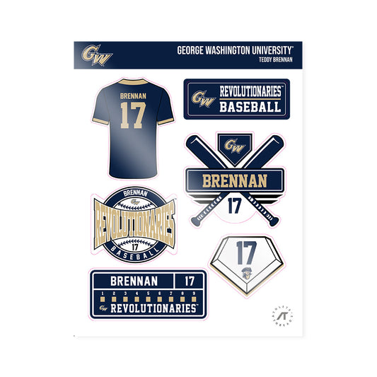 GWU - NCAA Baseball : Teddy Brennan - Sticker Sheet-0
