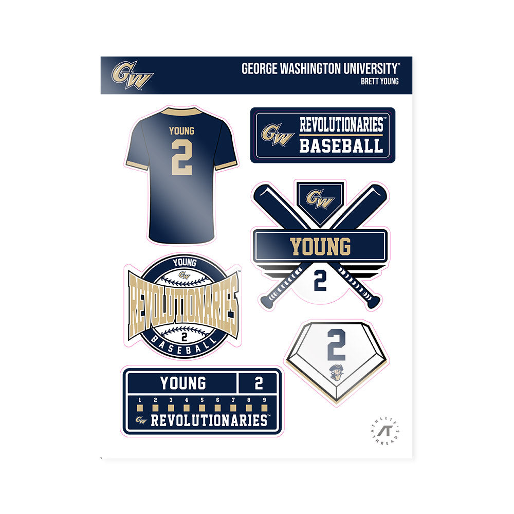 GWU - NCAA Baseball : Brett Young - Sticker Sheet-0