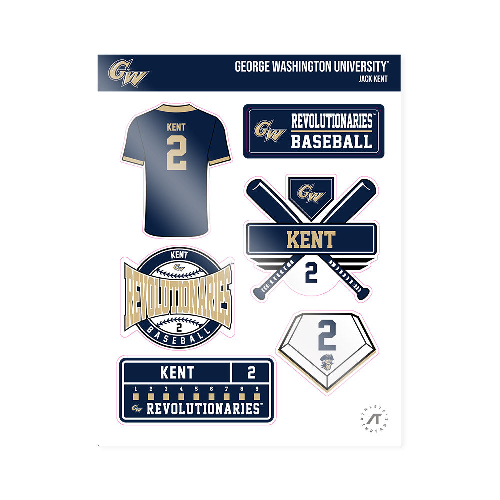 GWU - NCAA Baseball : Jack Kent - Sticker Sheet-0