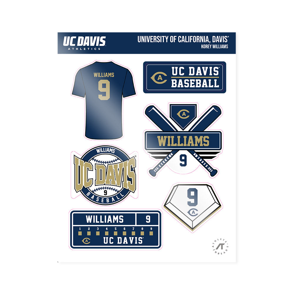 UC Davis - NCAA Baseball : Korey Williams - Sticker Sheet-0
