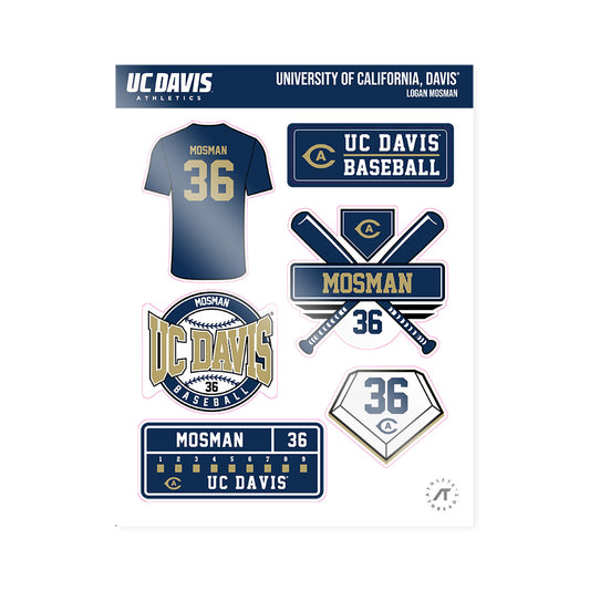 UC Davis - NCAA Baseball : Logan Mosman - Sticker Sheet-0