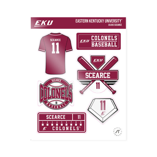 EKU - NCAA Baseball : Julius Scearce - Sticker Sheet-0