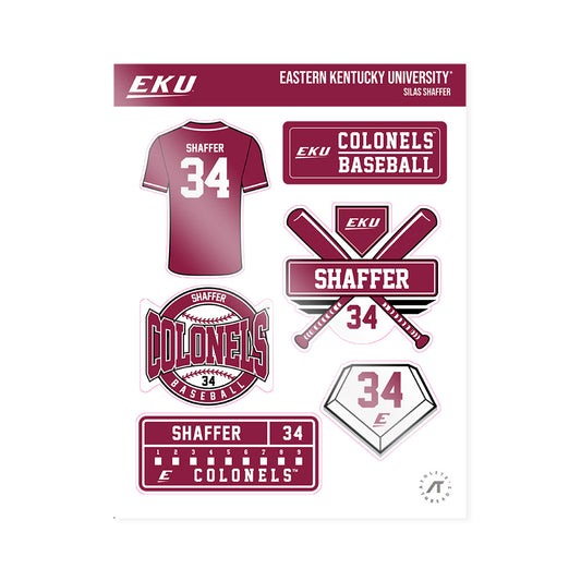 EKU - NCAA Baseball : Silas Shaffer - Sticker Sheet-0