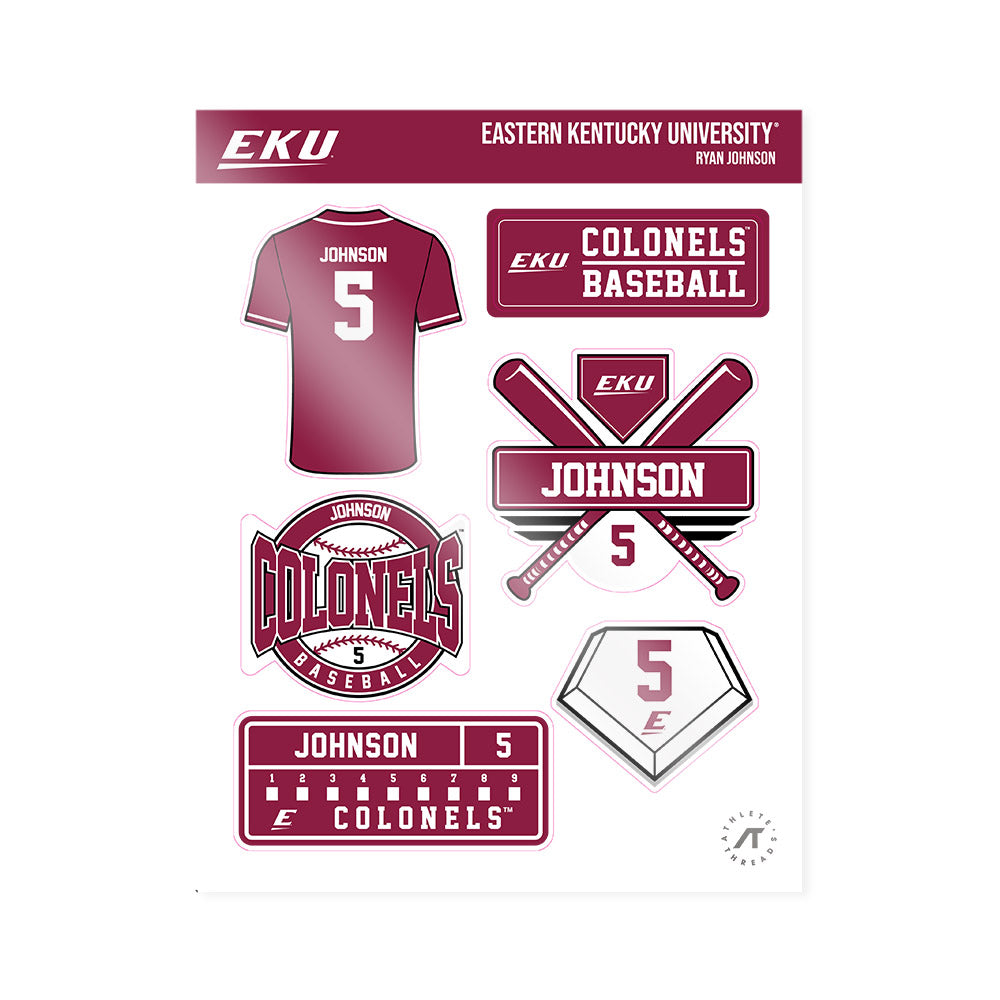 EKU - NCAA Baseball : Ryan Johnson - Sticker Sheet-0