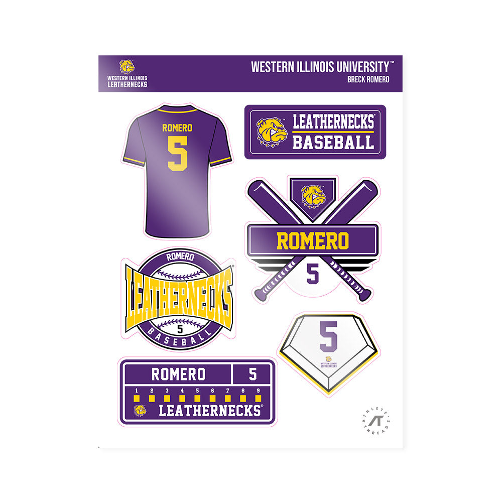 WIU - NCAA Baseball : Breck Romero - Sticker Sheet-0
