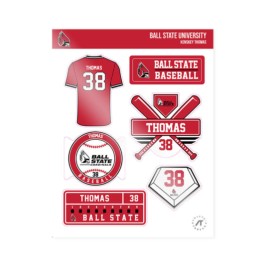 Ball State - NCAA Baseball : Kenskey Thomas - Sticker Sheet-0