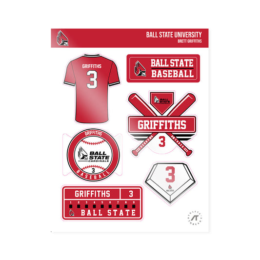 Ball State - NCAA Baseball : Brett Griffiths - Sticker Sheet-0