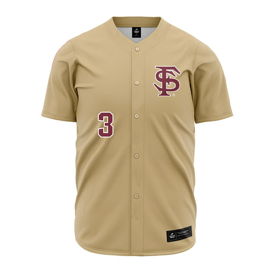 FSU - NCAA Baseball : Trey Beard - Gold Jersey-0