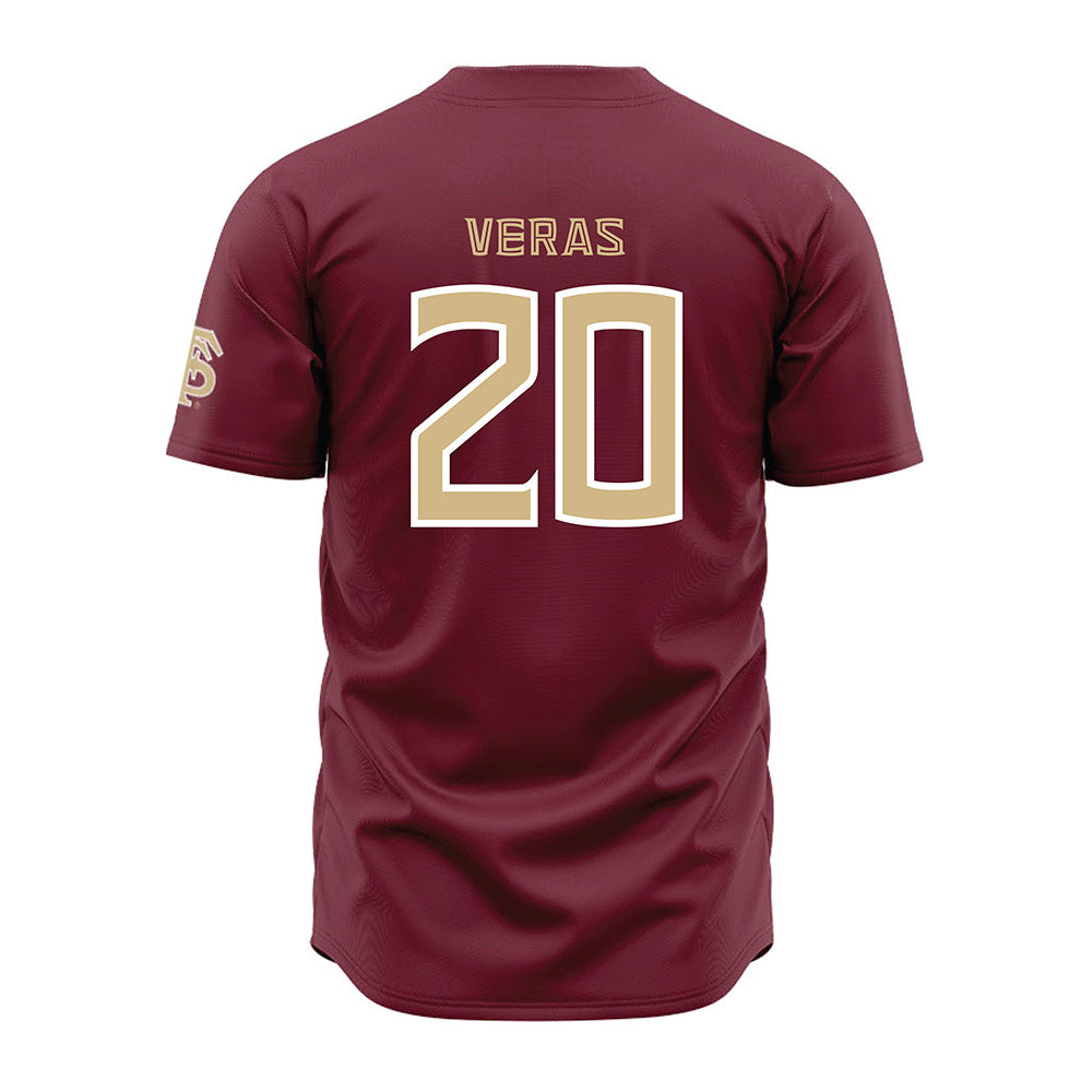 FSU - NCAA Baseball : Genson Veras - Garnet Jersey-1