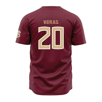 FSU - NCAA Baseball : Genson Veras - Garnet Jersey-1