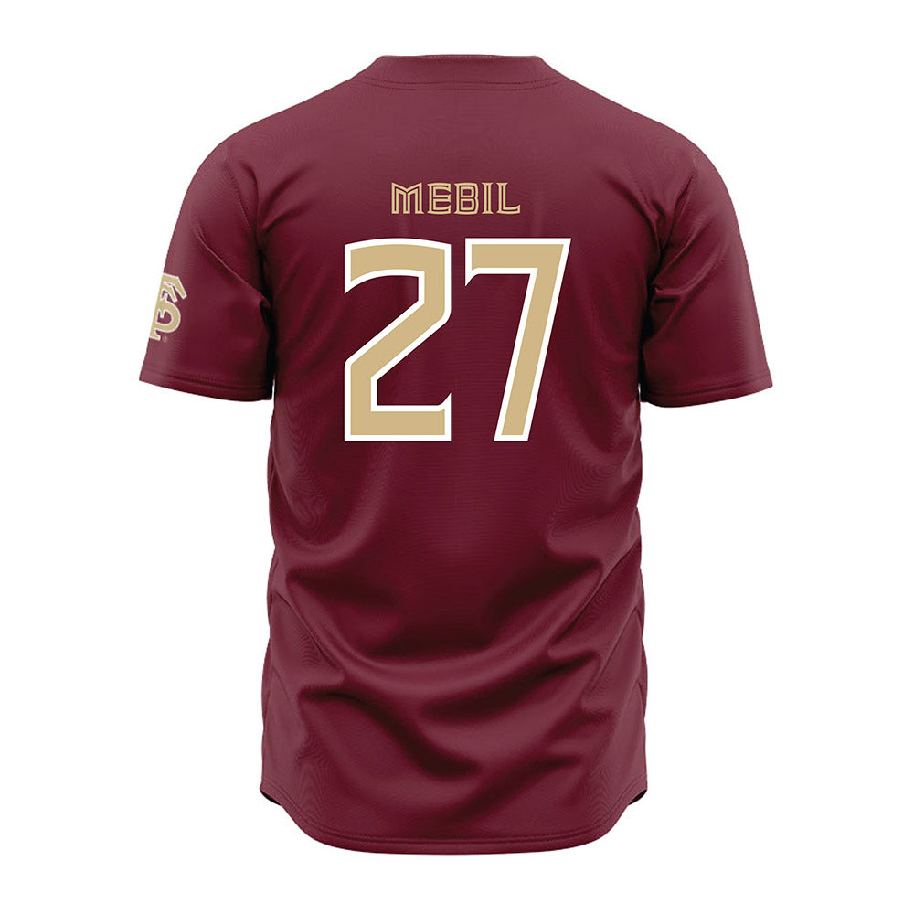 FSU - NCAA Baseball : Kevin Mebil - Garnet Jersey-1