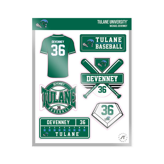 Tulane - NCAA Baseball : Michael Devenney - Sticker Sheet-0