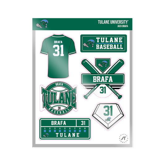 Tulane - NCAA Baseball : Jack Brafa - Sticker Sheet-0