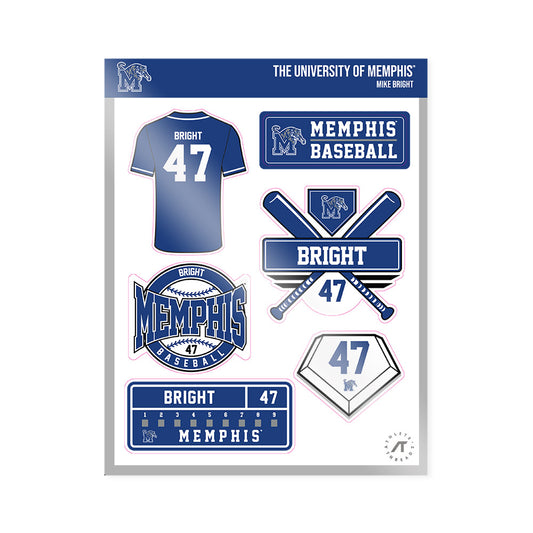 Memphis - NCAA Baseball : Mike Bright - Sticker Sheet-0