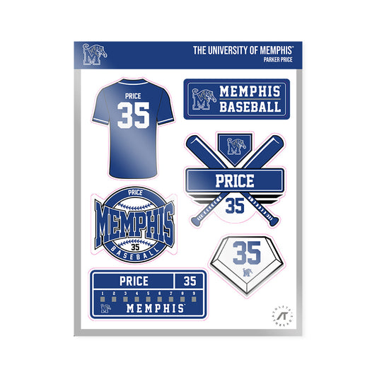 Memphis - NCAA Baseball : Parker Price - Sticker Sheet-0