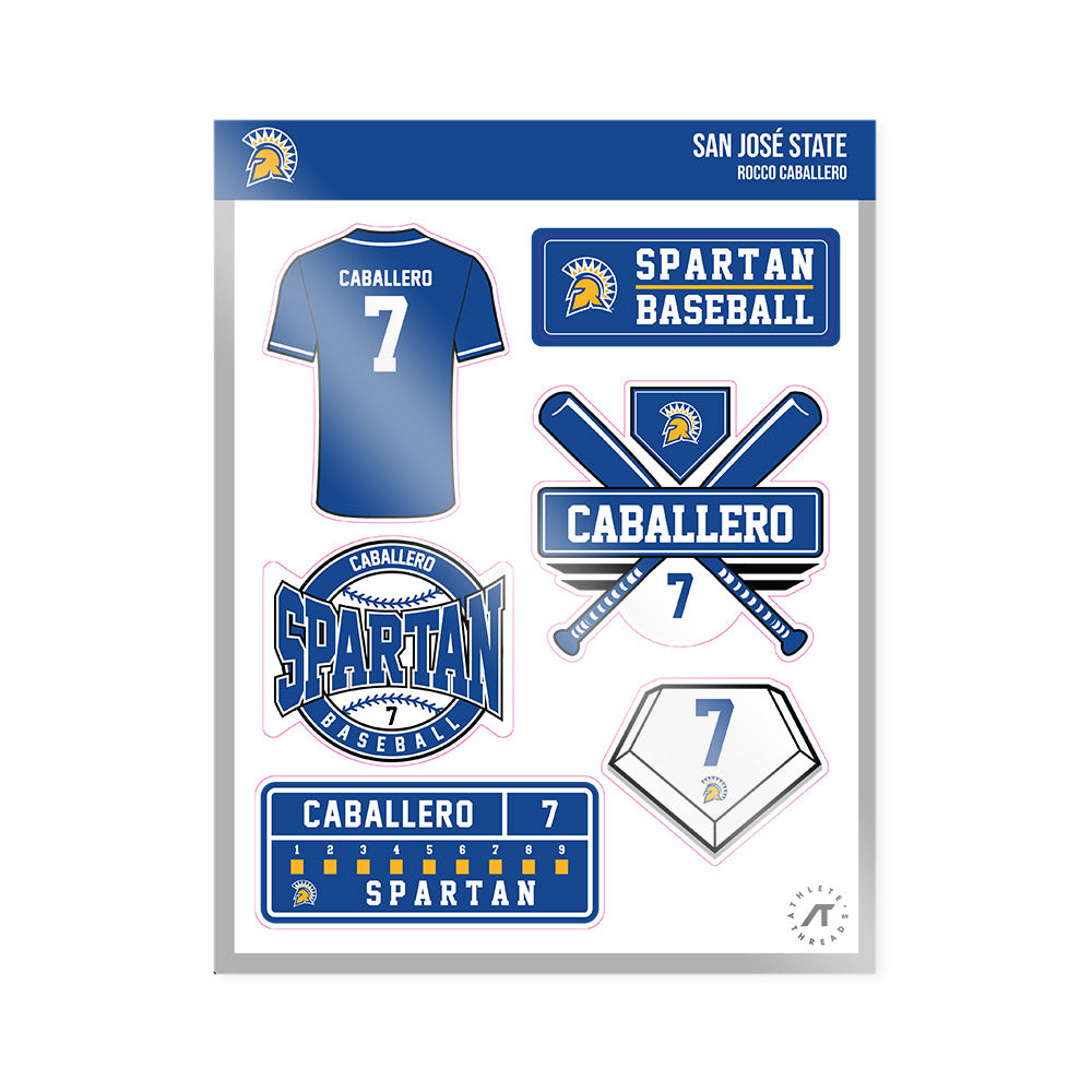 SJSU - NCAA Baseball : Rocco Caballero - Sticker Sheet-0