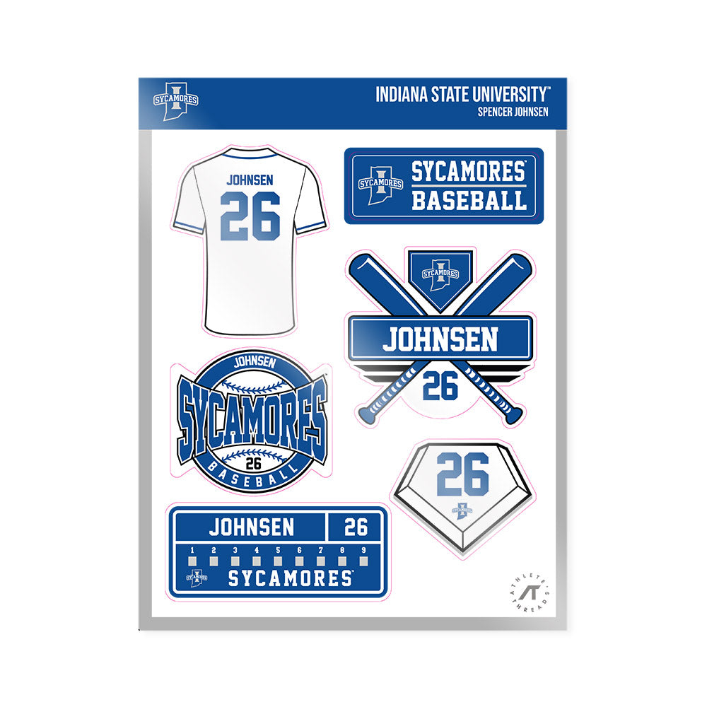 Indiana State - NCAA Baseball : Spencer Johnsen - Sticker Sheet-0